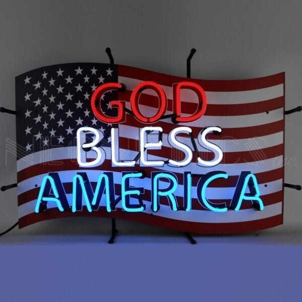 GOD BLESS AMERICA NEON SIGN