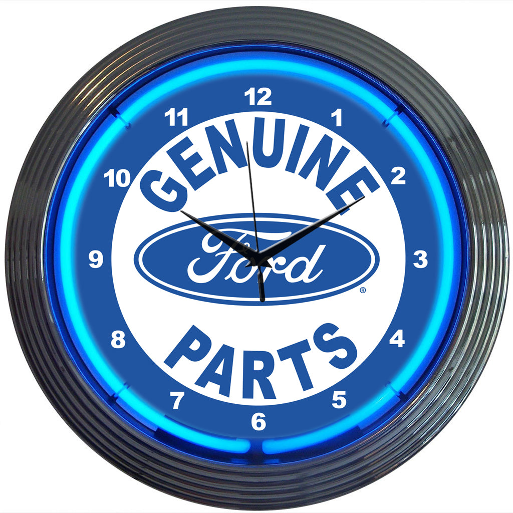FORD PARTS NEON CLOCK