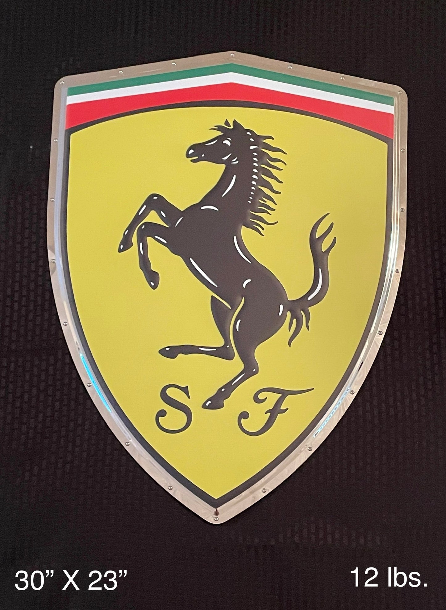 Ferrari Prancing Horse Shield Metal Sign