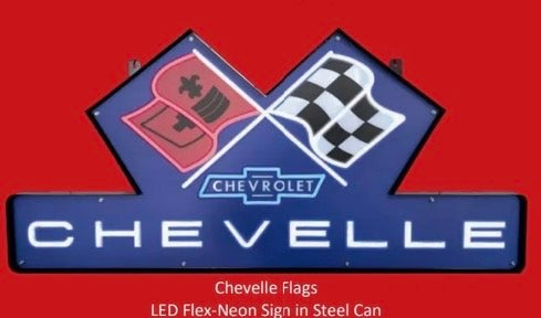 Chevelle Flags Led Flex Neon sign in Steel Can