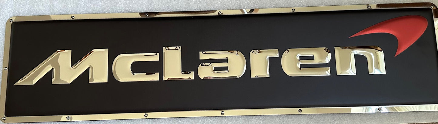 McLaren Script Logo Metal Sign