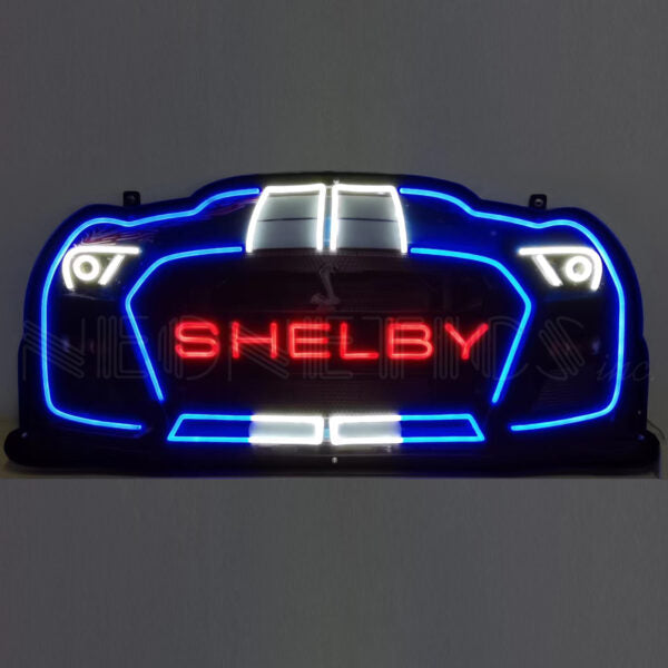 SHELBY GT 500 GRILL LED FLEX-NEON SIGN IN STEEL CAN –