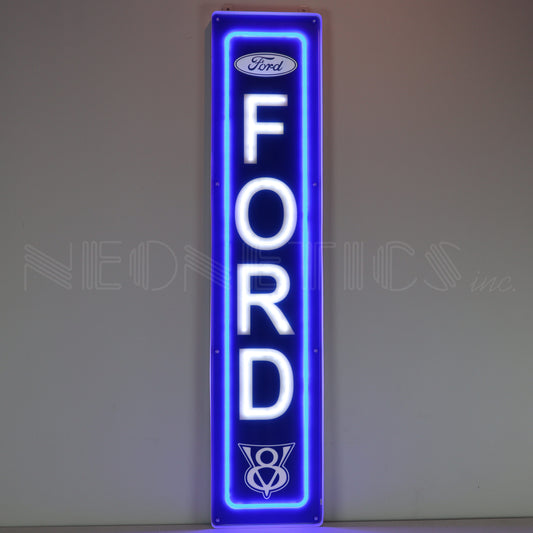 FORD VERTICAL LED FLEX-NEON SIGN IN STEEL CAN