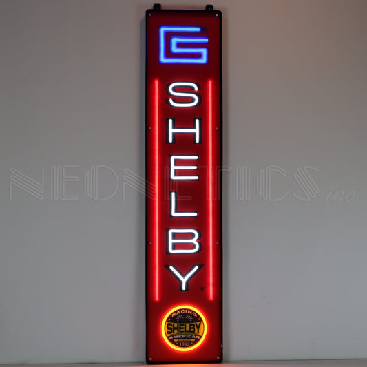 SHELBY VERTICAL LED FLEX-NEON SIGN IN STEEL CAN