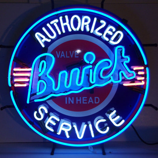 BUICK SERVICE NEON SIGN WITH BACKING