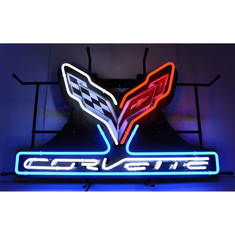 GM CORVETTE C7 STINGRAY NEON SIGN WITH BACKING