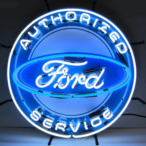 FORD SERVICE NEON SIGN WITH SILKSCREEN BACKING