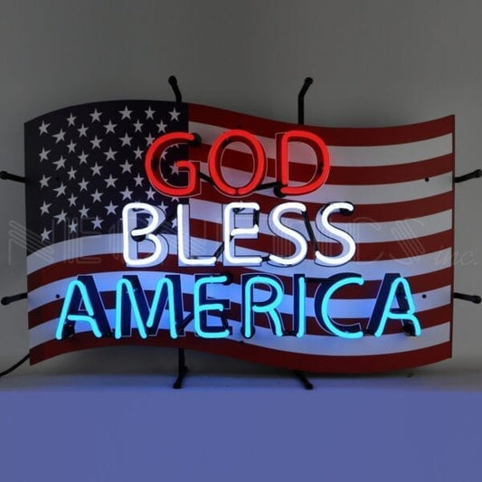 GOD BLESS AMERICA NEON SIGN