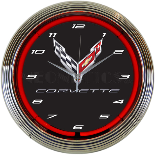 CORVETTE C8 NEON CLOCK