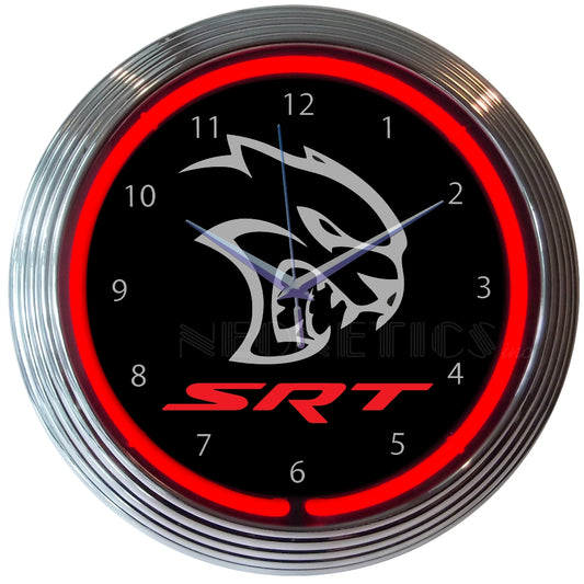 DODGE HELLCAT NEON CLOCK