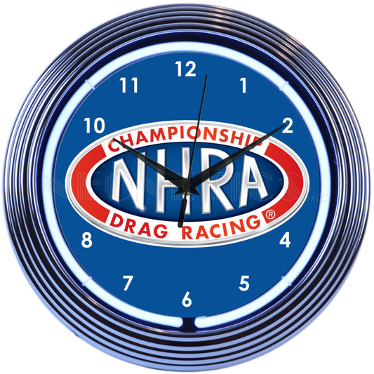 NATIONAL HOT ROD ASSOCIATION NHRA NEON CLOCK