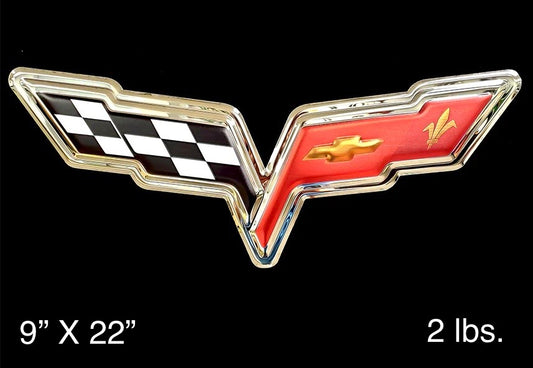 Corvette C6 Flags Emblem Metal Sign