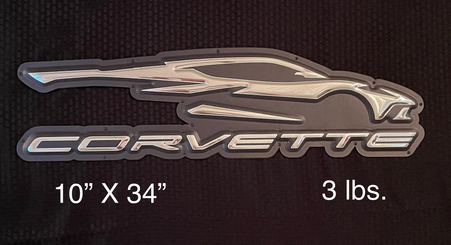 Corvette C8 Gesture Metal Sign