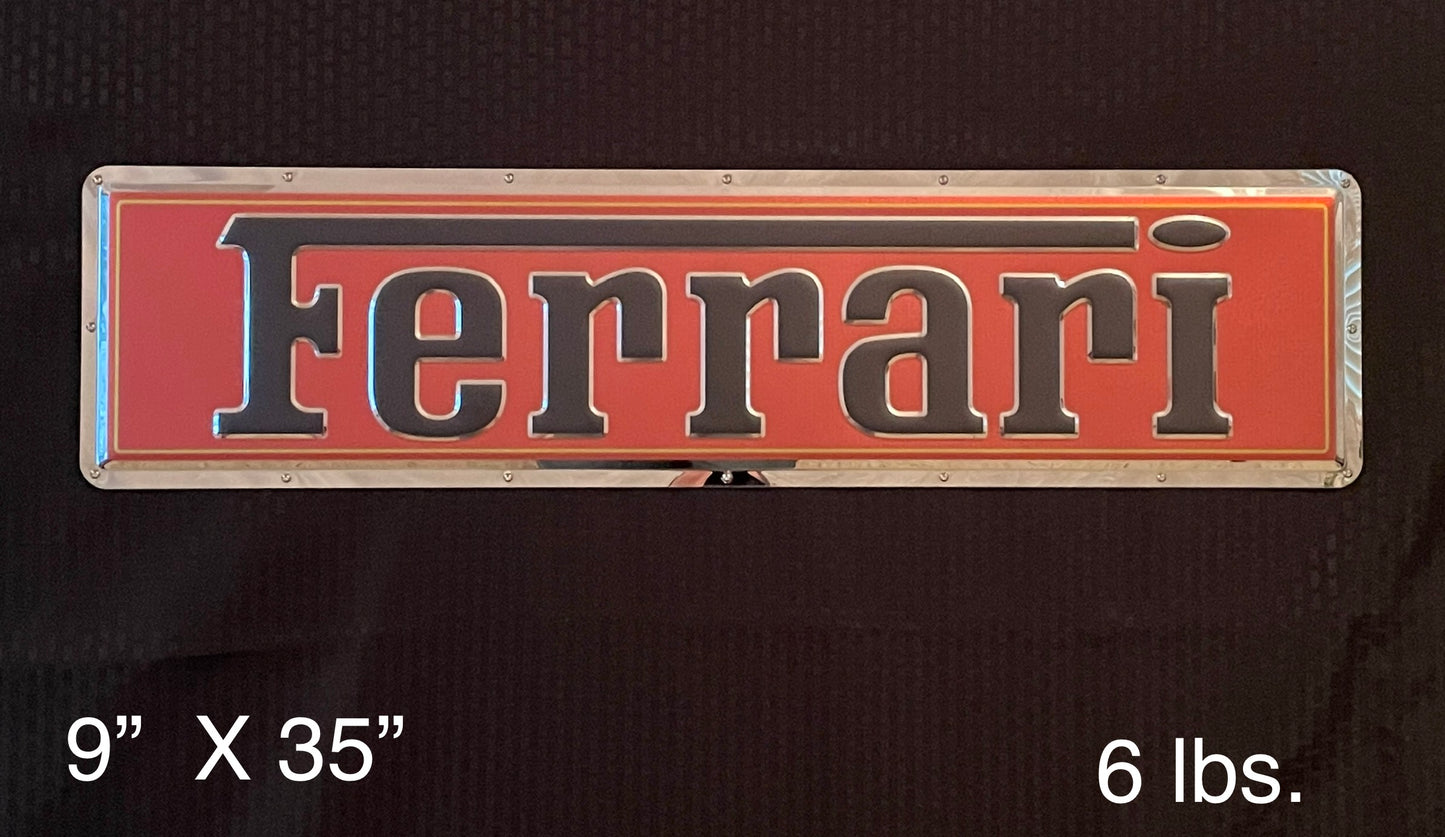 Ferrari Script Metal Sign