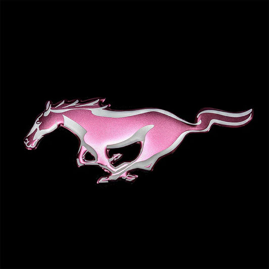 Ford Mustang Horse Emblem Pink Metal Sign