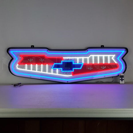 Chevrolet Grill LED FLEX-NEON SIGN IN STEEL CAN