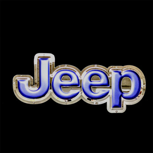 Jeep Logo Blue Metal Sign