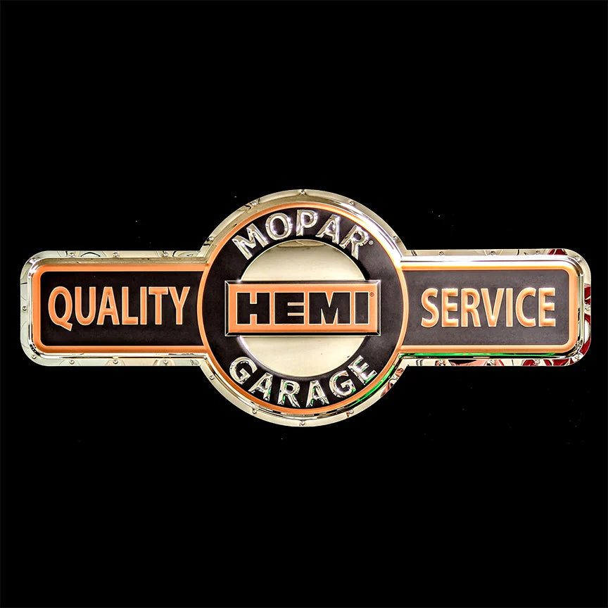 Mopar Quality Service Hemi Metal Sign