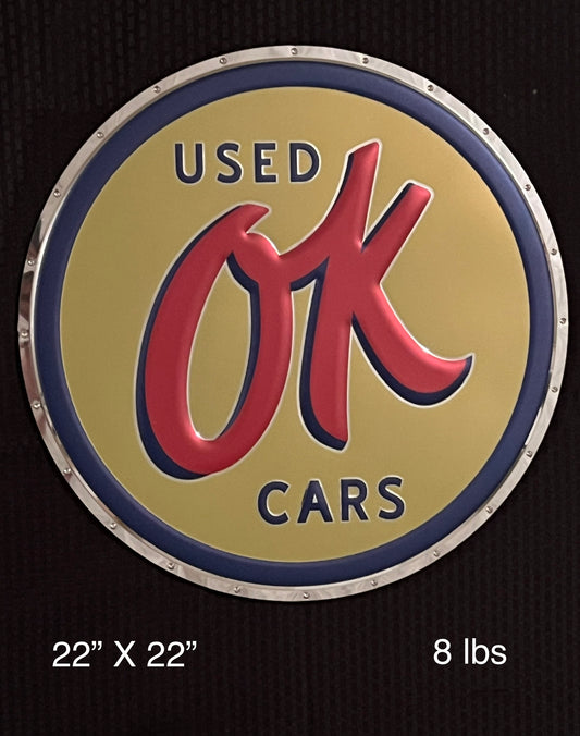 OK Used Cars Metal Sign