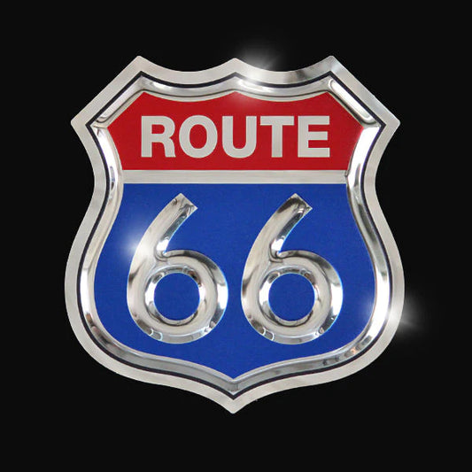 Route 66 Red and Blue Metal Sign