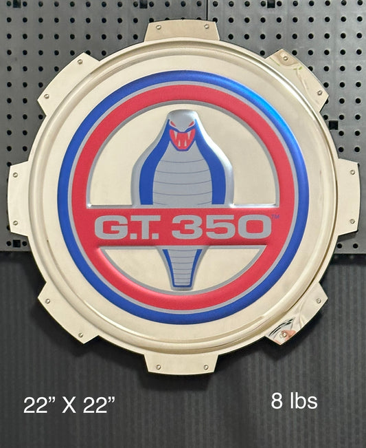 Shelby GT 350 Red and Blue "Gas Cap" Metal Sign