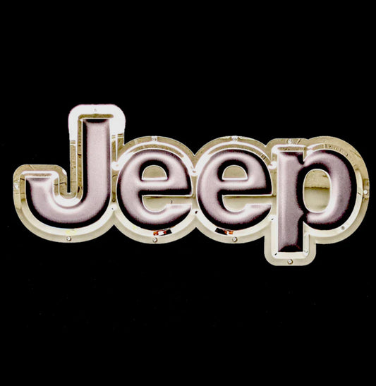 Jeep Logo Silver Metal Sign